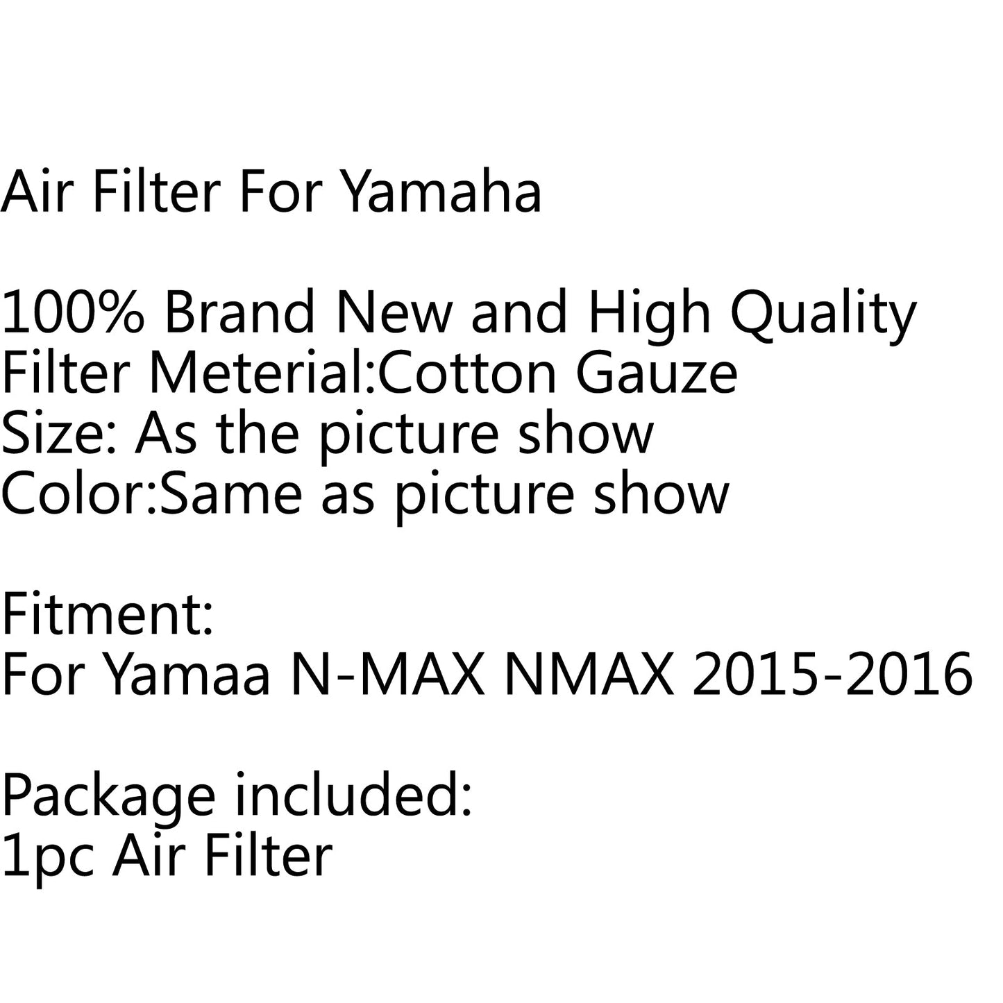 Air Filter Cleaner Element For Yamaha N-MAX NMAX 155 2015-2016