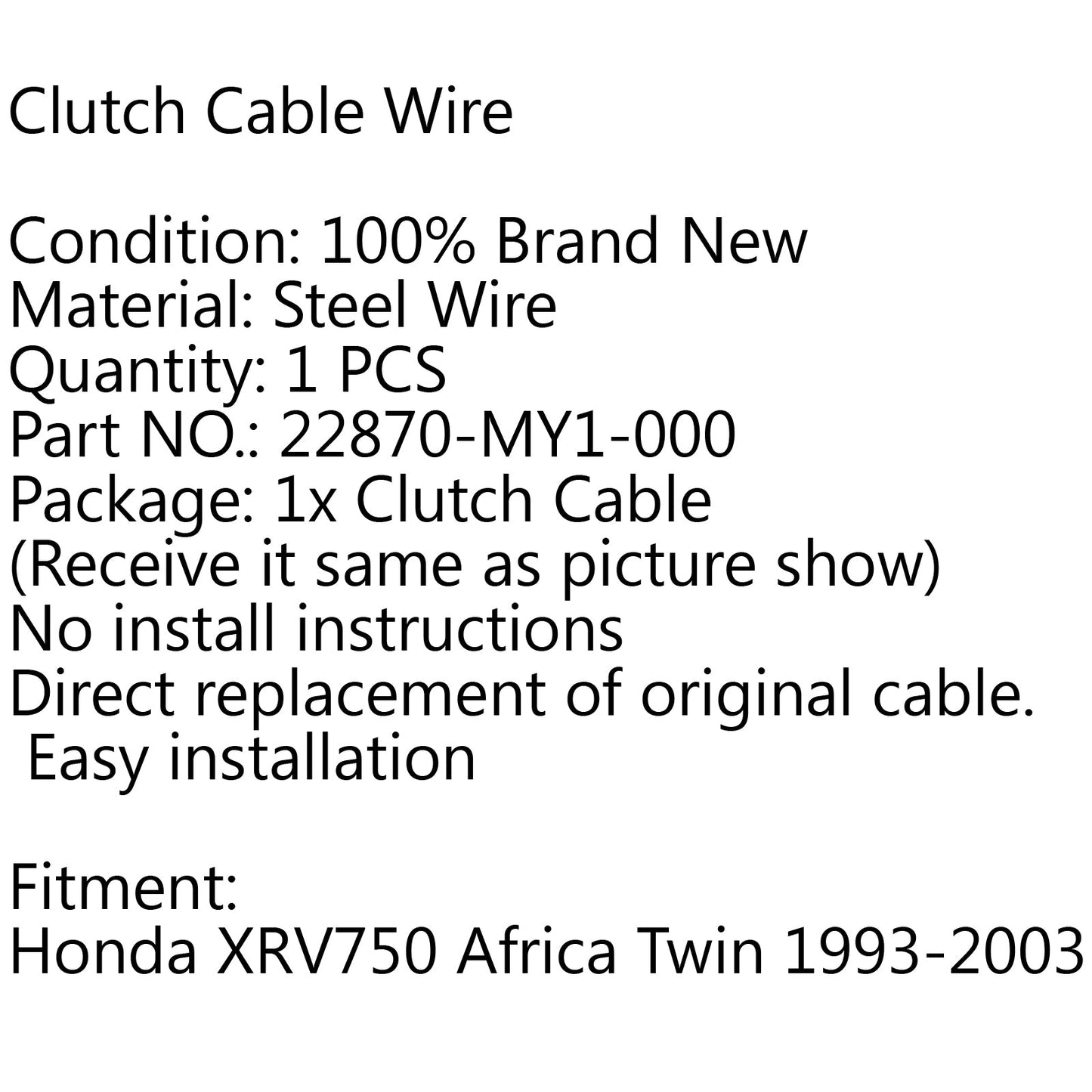 Clutch Cable Replacement For Honda XRV750 Africa Twin 1993-2003 22870-MY1-000