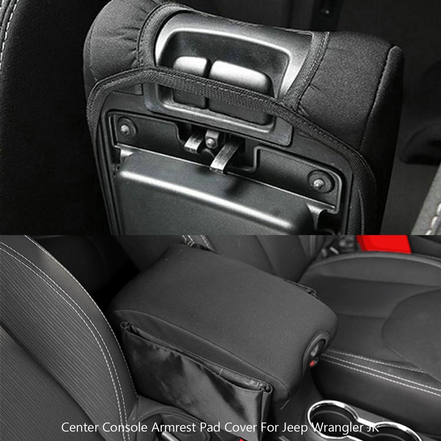 Center Console Armrest Pad Guard Cover Seat Box For Jeep Wrangler JK 2011-2017