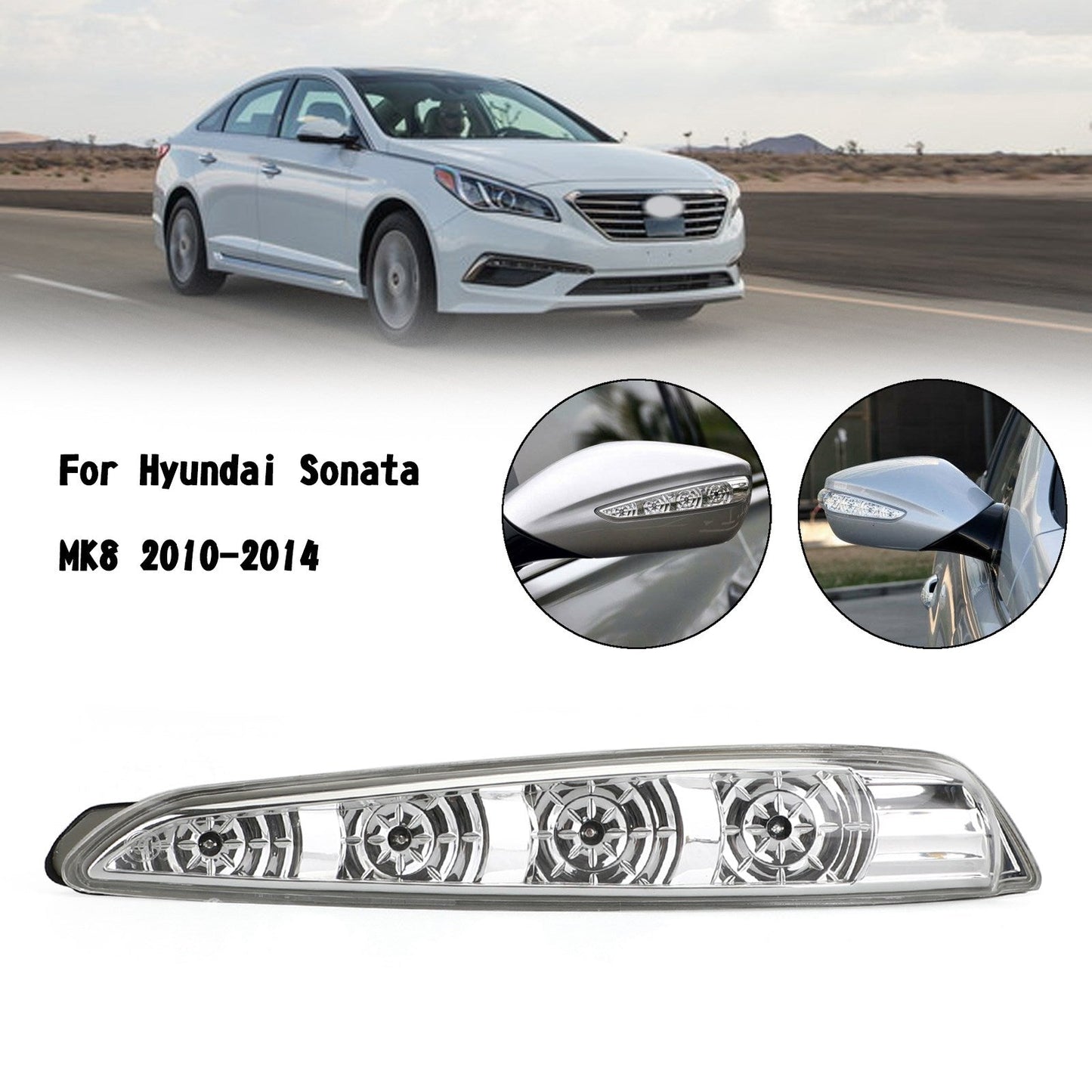 Side Mirror Lamp Turn Signal Light Pair For Hyundai Sonata MK8 2011-2015