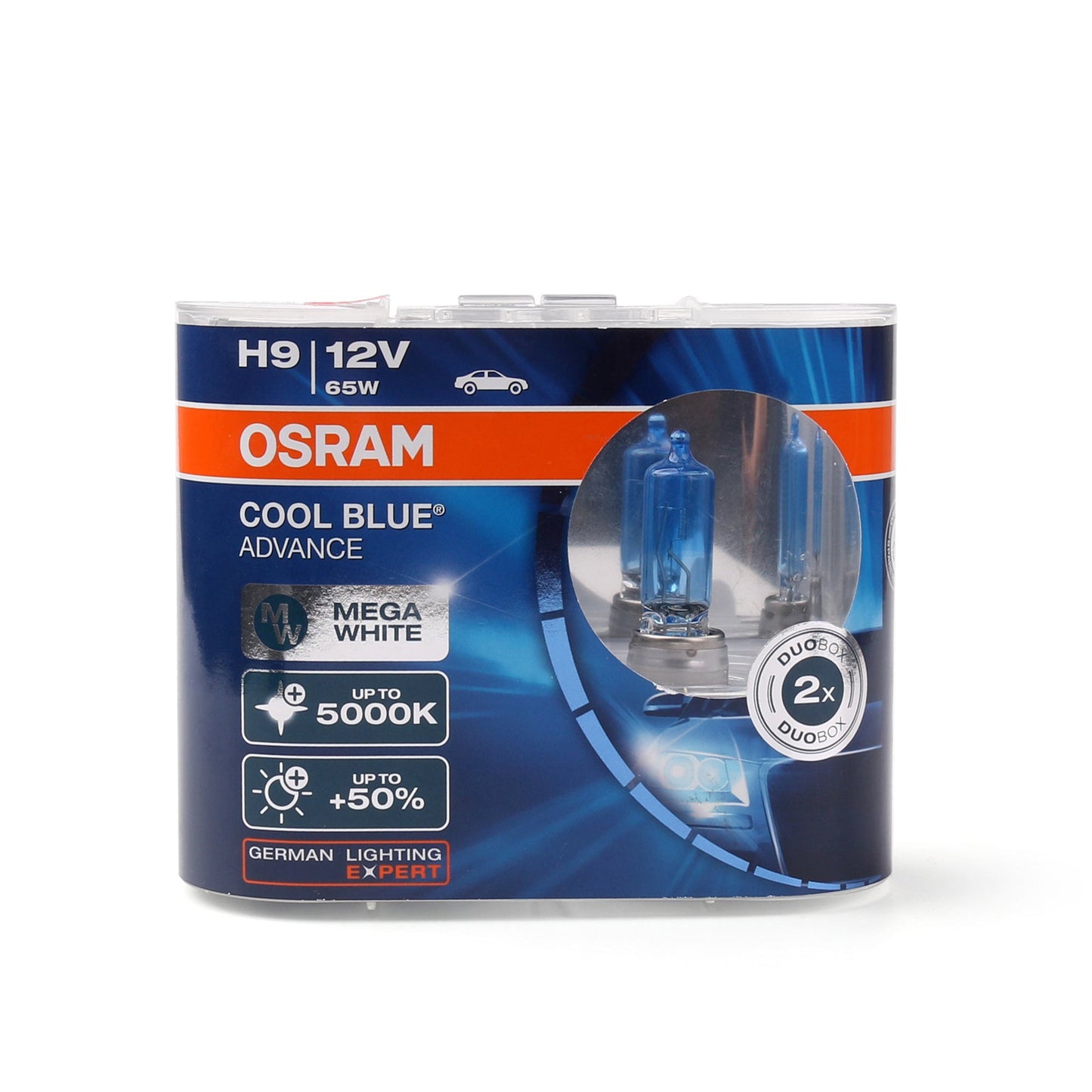 2 X H9 For OSRAM 5000K Cool Blue Hyper+ Plus 65W White Light Halogen Bulb Globe