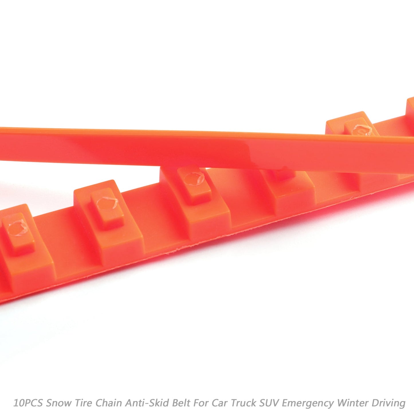 10PCS Snow Tire Chain Anti-Skid Belt For Car Truck SUV Emergency Winter Driving Orange