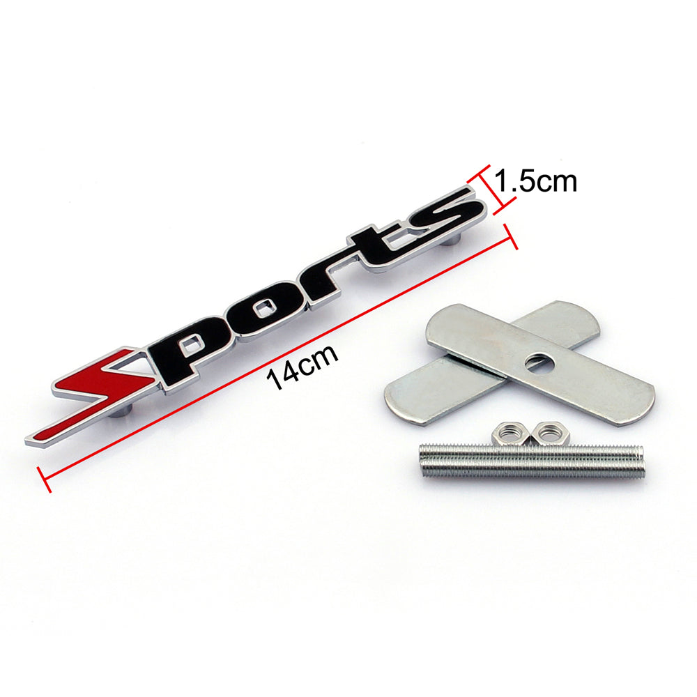 3D Metal Front Grille Grill Badge Emblem Decals Hood Car Sports Black