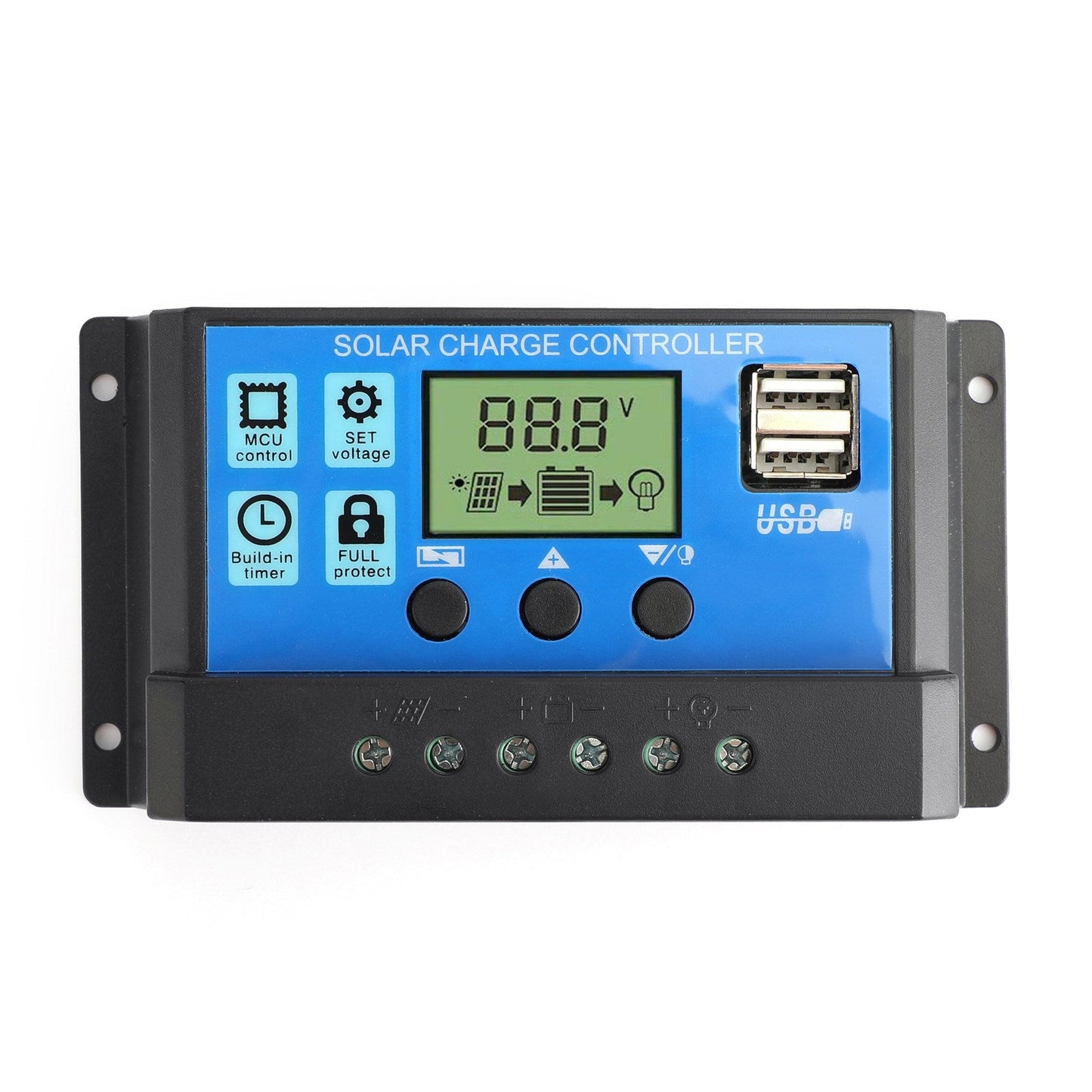 20A Solar Panel Battery Regulator Charge Controller PWM LCD Dual USB 12V/24V