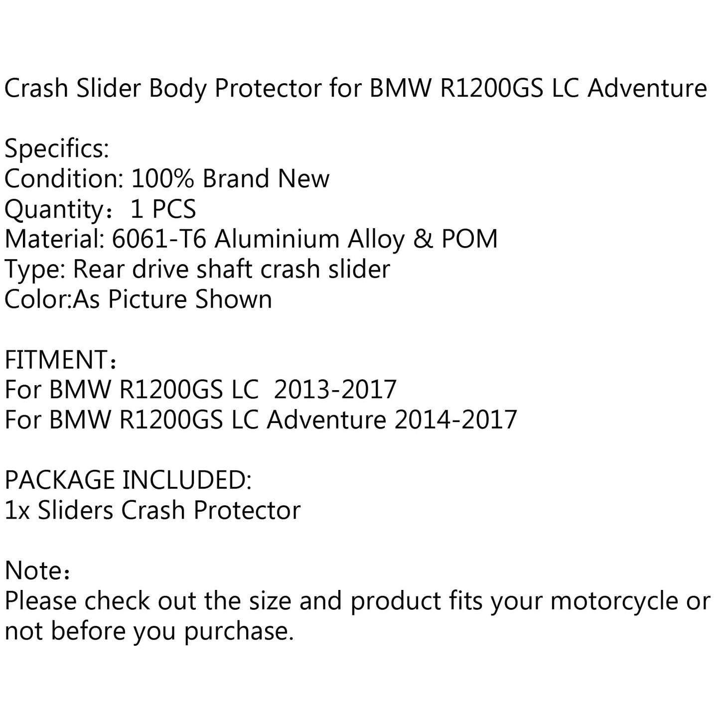 Rear Drive Housing Cardan Crash Slider Protector For BMW R1200GS LC ADV 13-17
