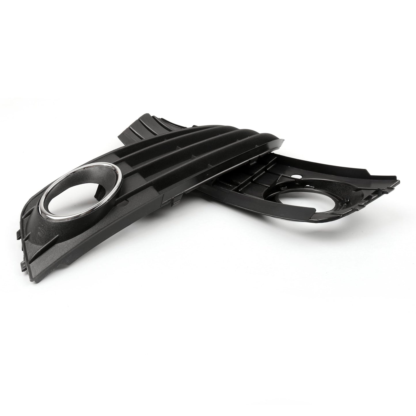 2009-2011 Audi A4 B8 1 Pair Matte Black Front Bumper Fog Light Grille Cover