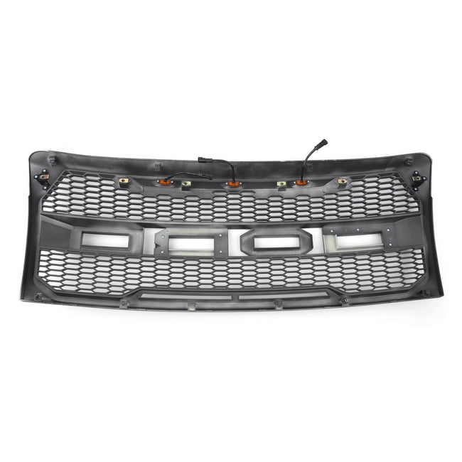 Replacement ABS Front Hood Grille W/ LED Fit Ford F150 2009-2014 Raptor Style