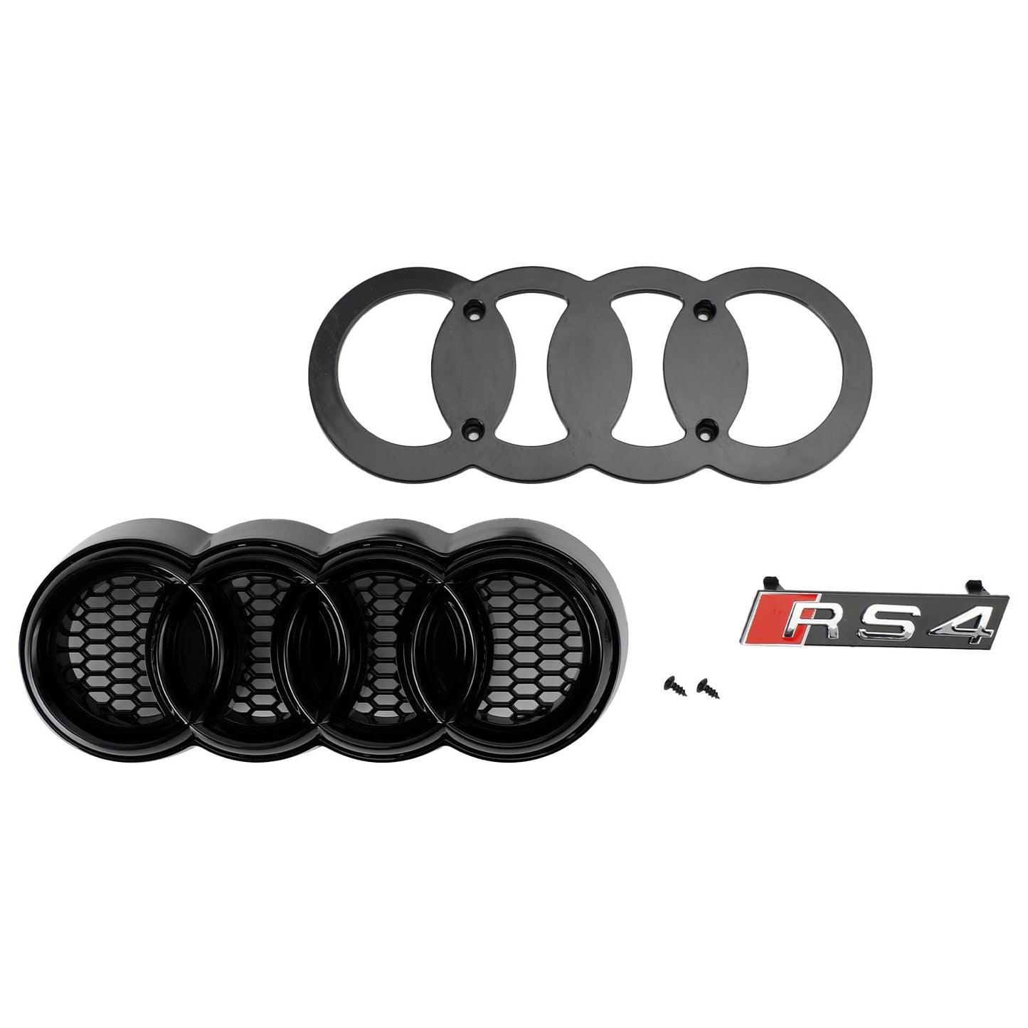 2013-2016 Audi A4 S4 Mesh Front Bumper Car Grille Grill Gloss Black RS4 Style