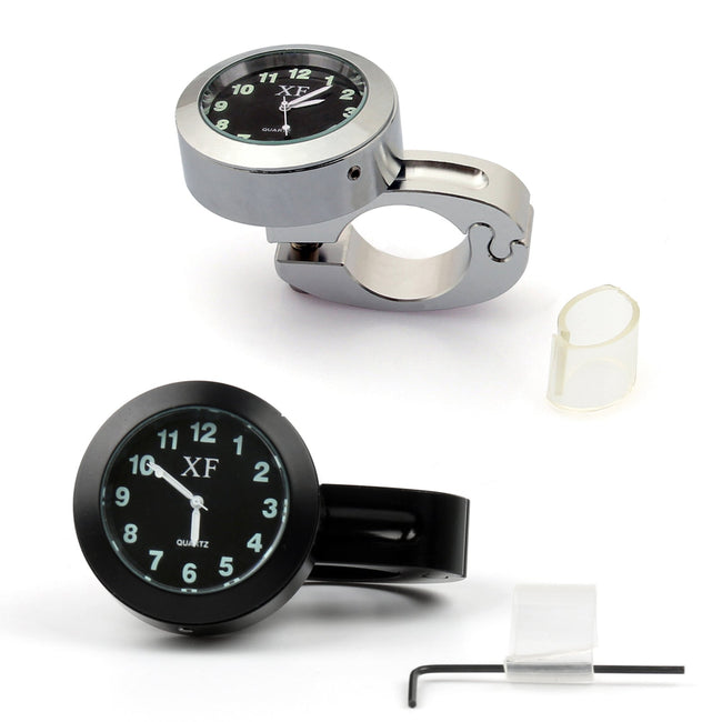 Universal 1 7/8 1 1/4 Handlebar Mount Moto Cruiser Chopper Clock Watch