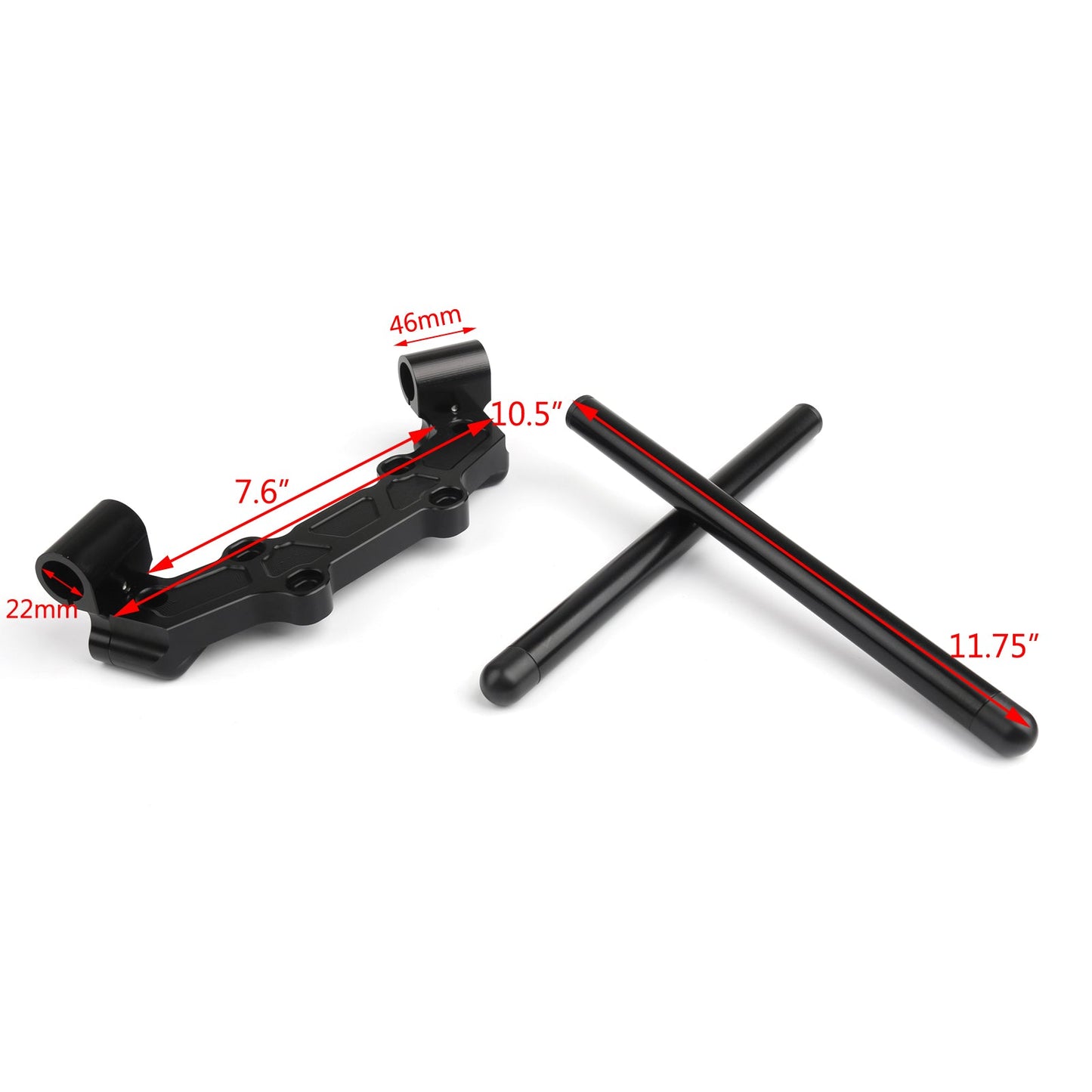 2013-2016 Yamaha MT-09 FZ-09 CNC Clipon Adapter Plate & 22mm Handlebar Kit