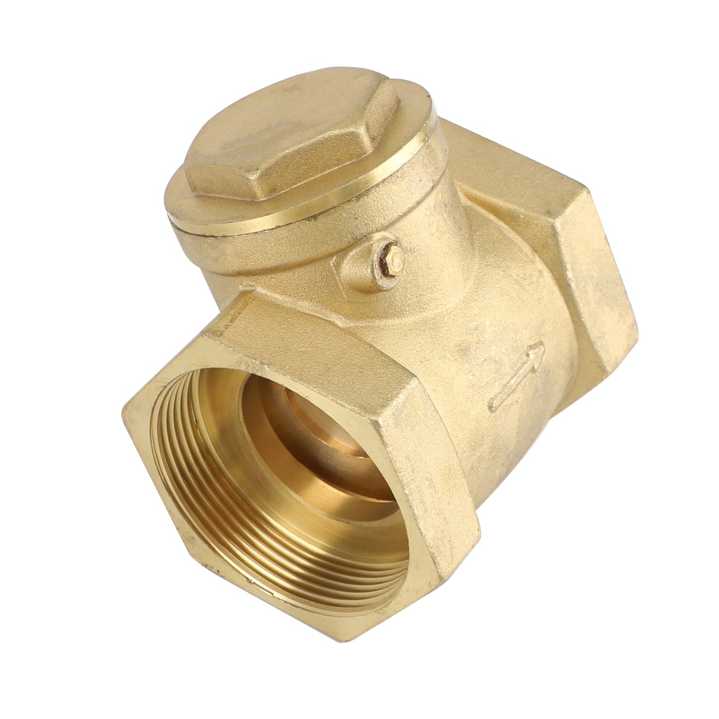1/2" NPT Brass Water Oil Gas Swing Check Valve Threaded Plumbing Fitting