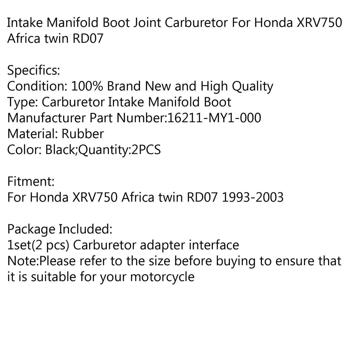 Carburetor Holder Intake Manifold Boot For Honda XRV 750 Africa Twin 1993-2003