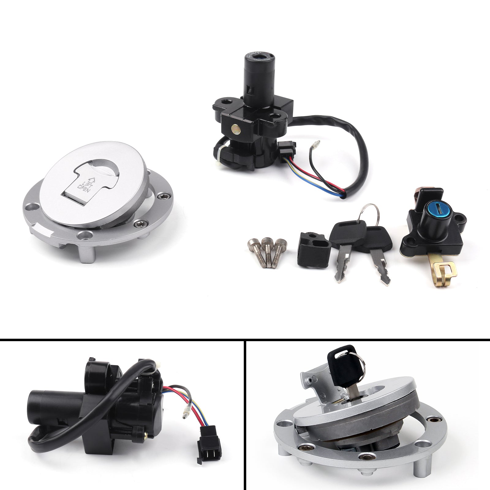 99-06 Honda CBR600RR CBR1000 VFR800 Ignition Switch Fuel Gas Cap Seat 99-06 Honda CBR600RR CBR1000 VFR800 Ignition Switch Fuel Gas Cap Seat
