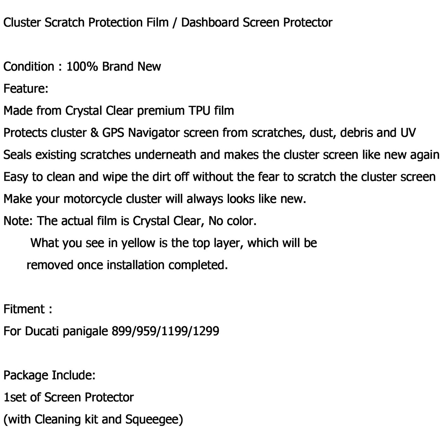 Cluster Scratch Protection Film Screen Protector Fit for DUCATI PANIGALE