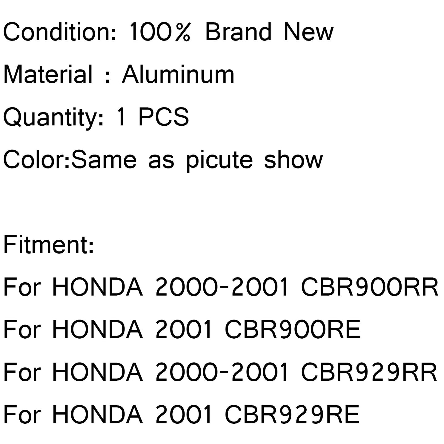Aluminum Cooler Cooling Radiator For HONDA CBR 900 929RR 2000-2001 CBR900RE 2001