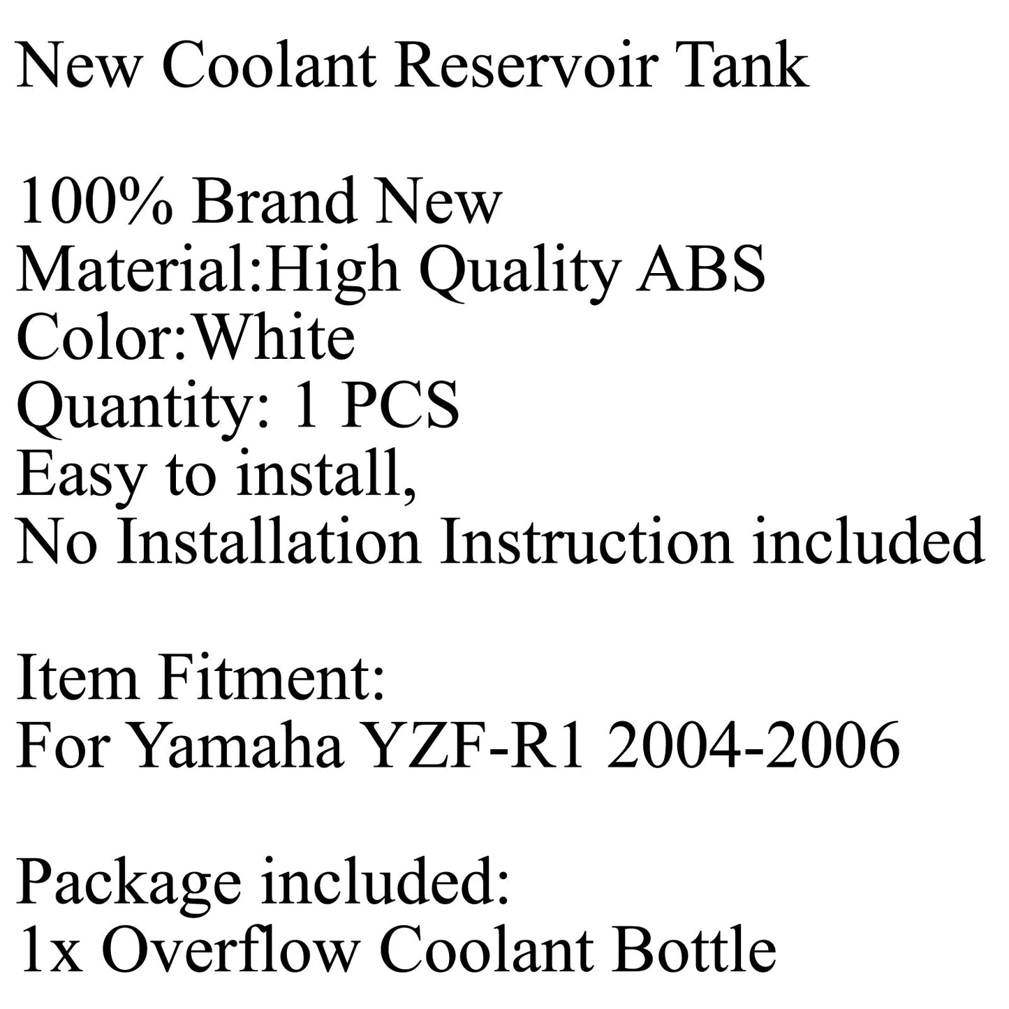 Radiator Coolant Overflow Tank Coolant Reserve Bottle For Yamaha YZF-R1 04-06