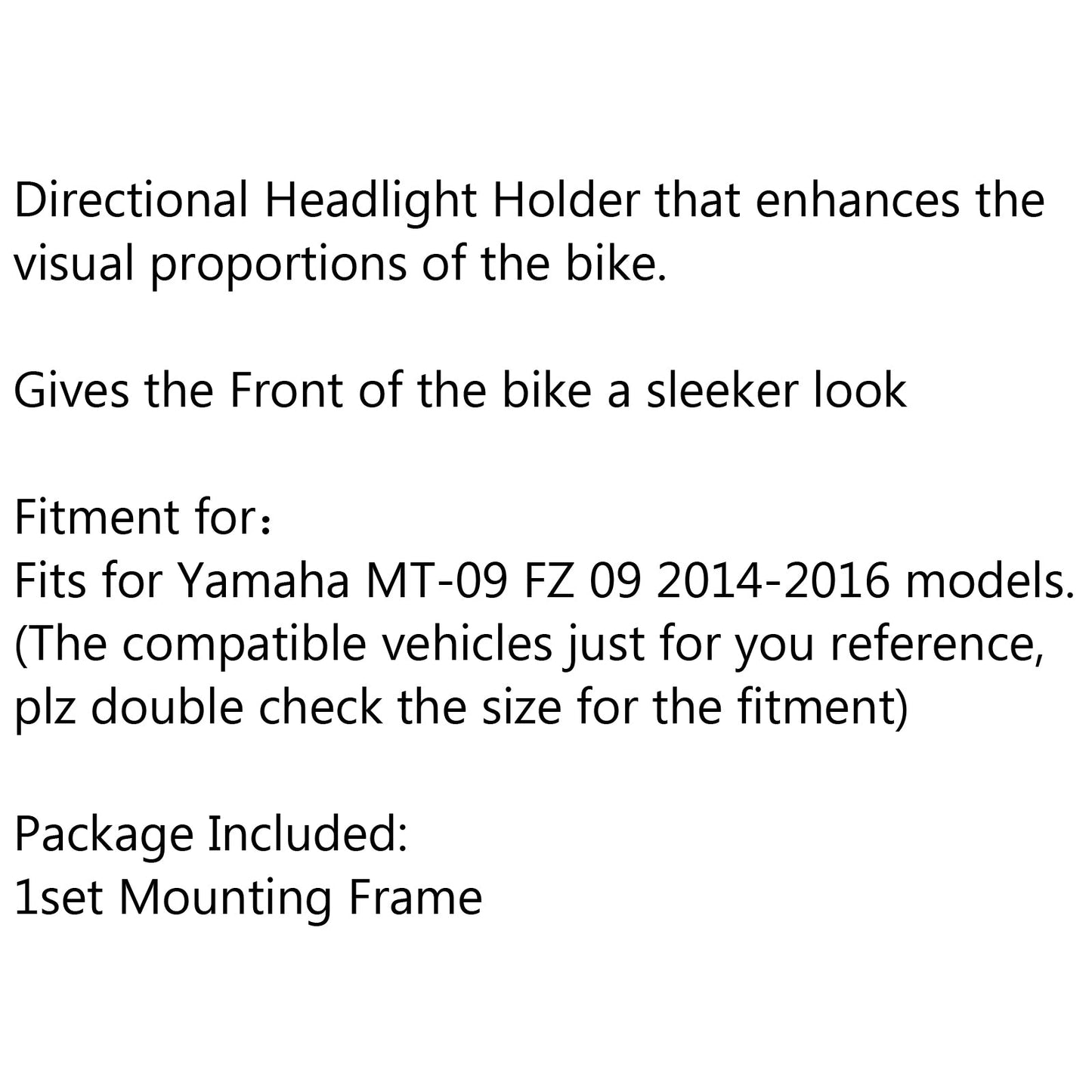 Upper Stay Bracket Front Headlight Trim Frame For Yamaha MT 09 FZ-09 14-16 Generic