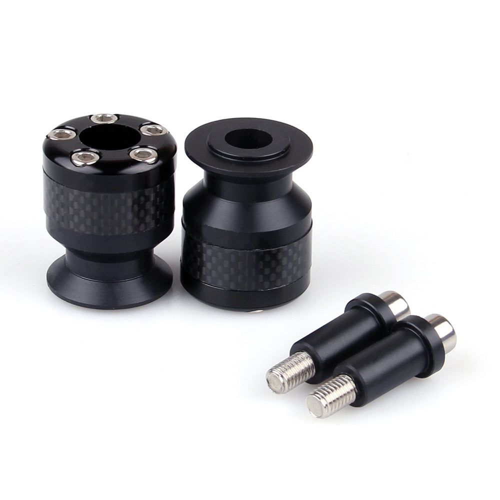 Universal Motorcycle CNC Carbon Fiber 8mm Swingarm Sliders Spools Black