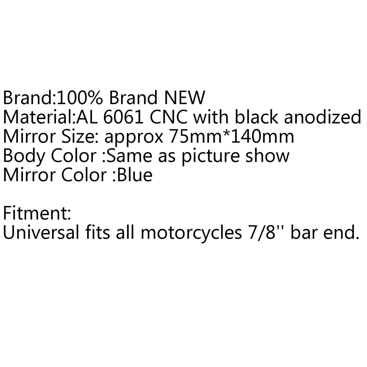 1Pair CNC Motorcycle 3" Round Side Mirror 7/8" Handlebar End For Cafe Racer