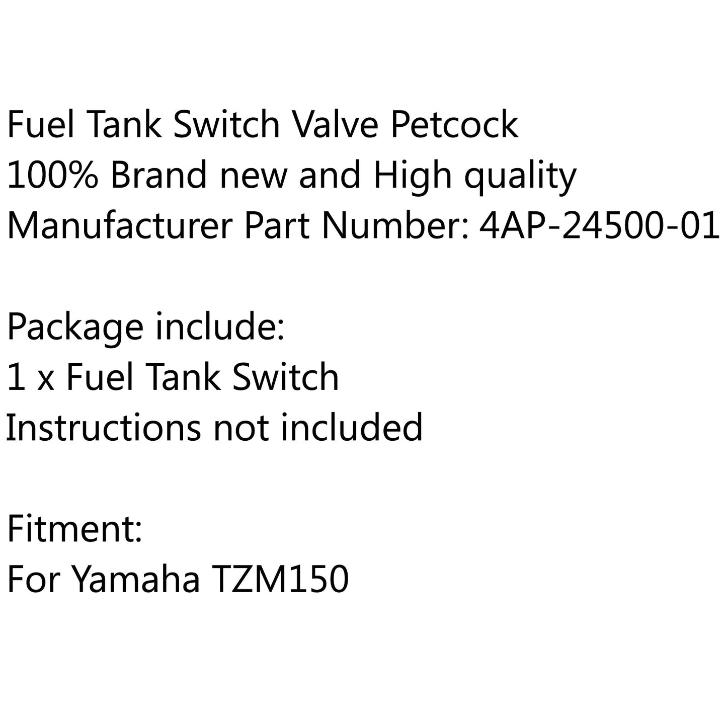 Gas Tank Fuel Switch Valve Pump Petcock 4AP-24500-01 For Yamaha TZM150