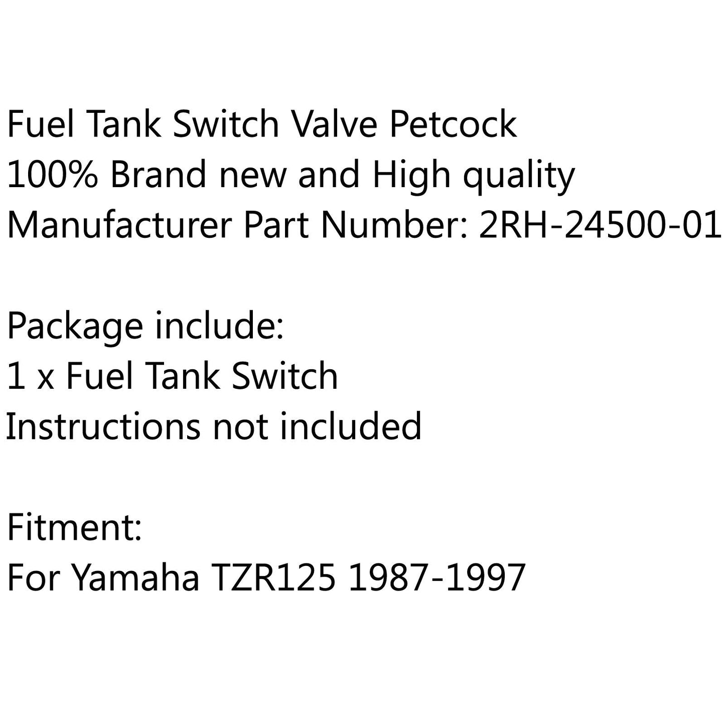 1987-1997 Yamaha TZR125 Gas Tank Fuel Switch Valve Pump Petcock 2RH-24500-01