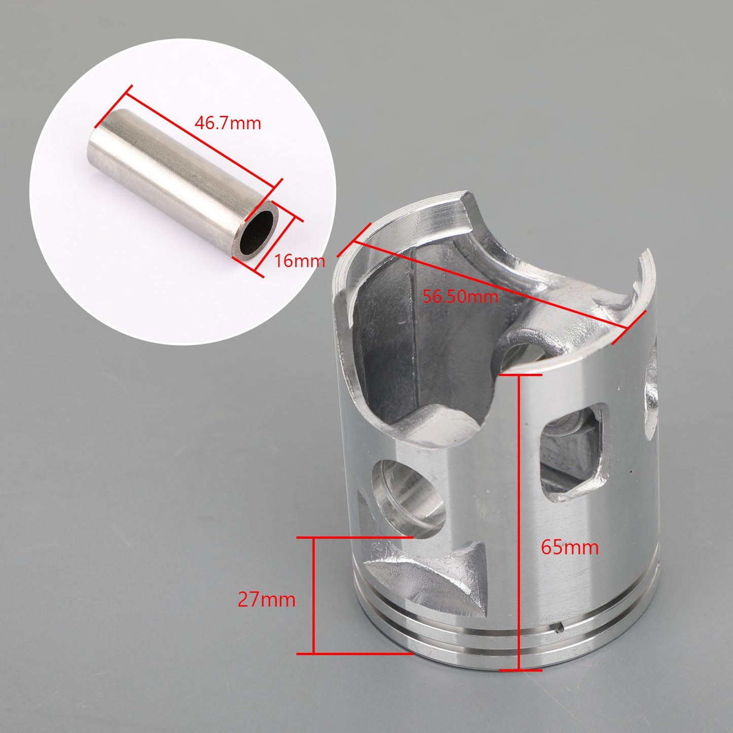 Piston Ring Pin Clip Kit 56Mm Fit For Yamaha Dt125 Efgh Dt125Mx 2A6-11631-00-96