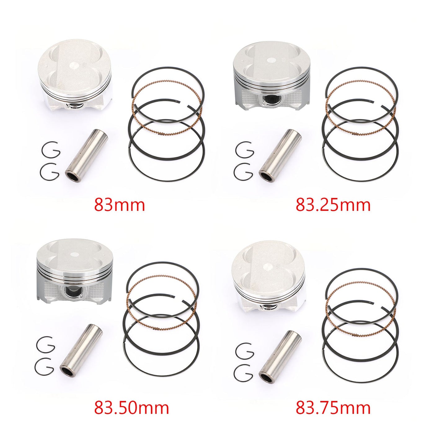 Piston Ring Pin Clip Kit Std Bore 83Mm For Suzuki An400 Burgman 1999-2006