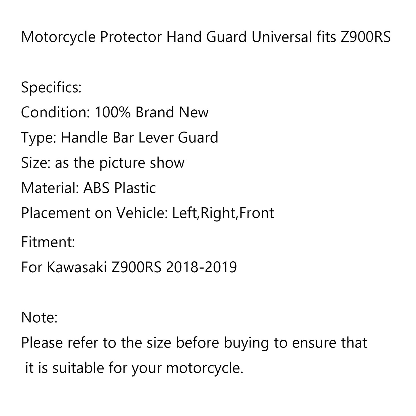 ABS Motorcycle Hand Guard Shells Protector Kit For Kawasaki Z900RS 2018-2019
