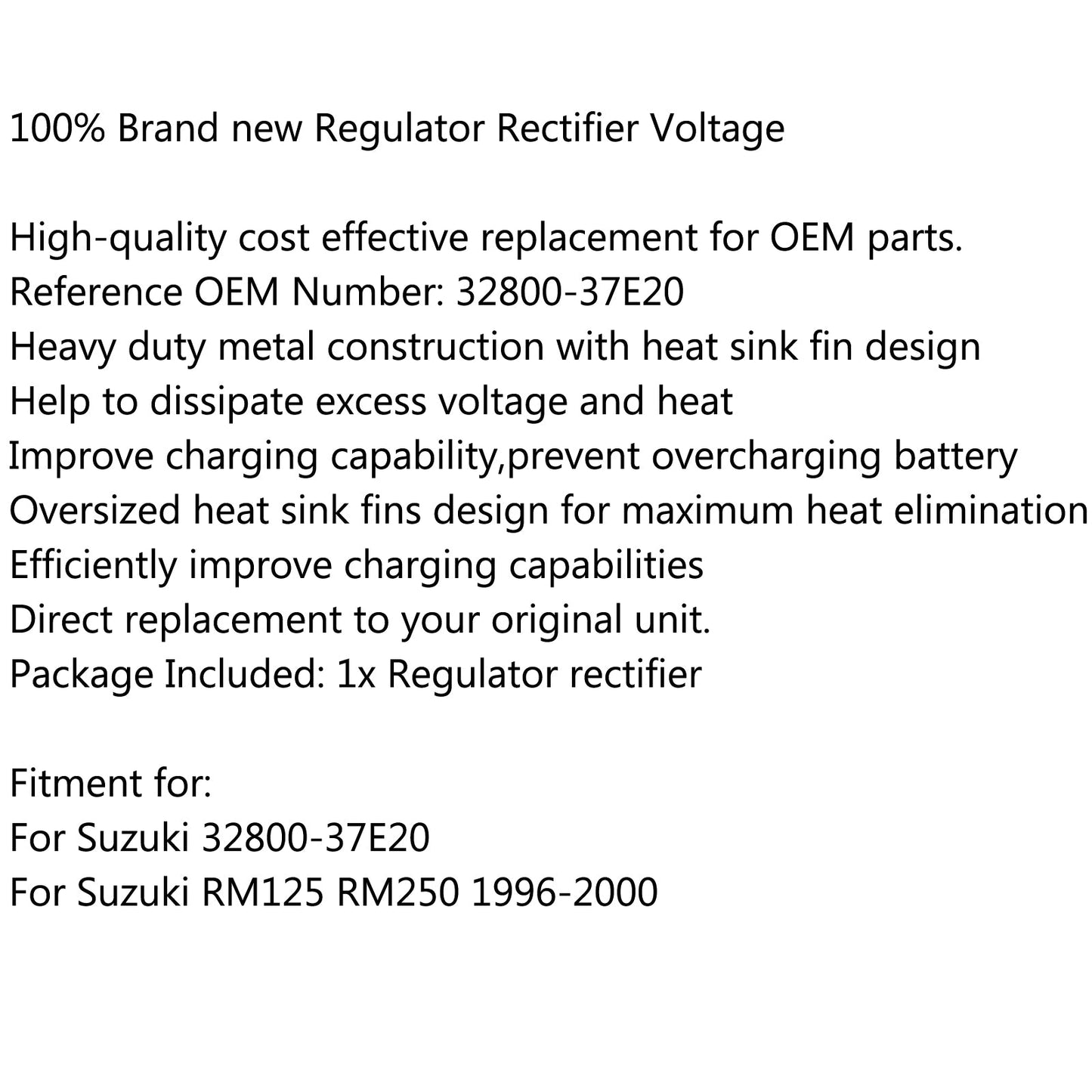 Voltage Regulator Rectifier For Suzuki 32800-37E20 RM125 RM250 1996-2000