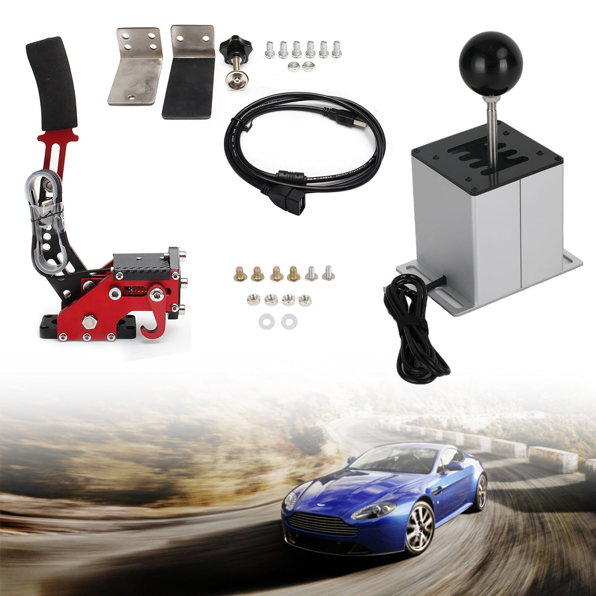 6+R USB Simulator H Gear shifter for Logitech G29 G920 Steering Wheel PC Black
