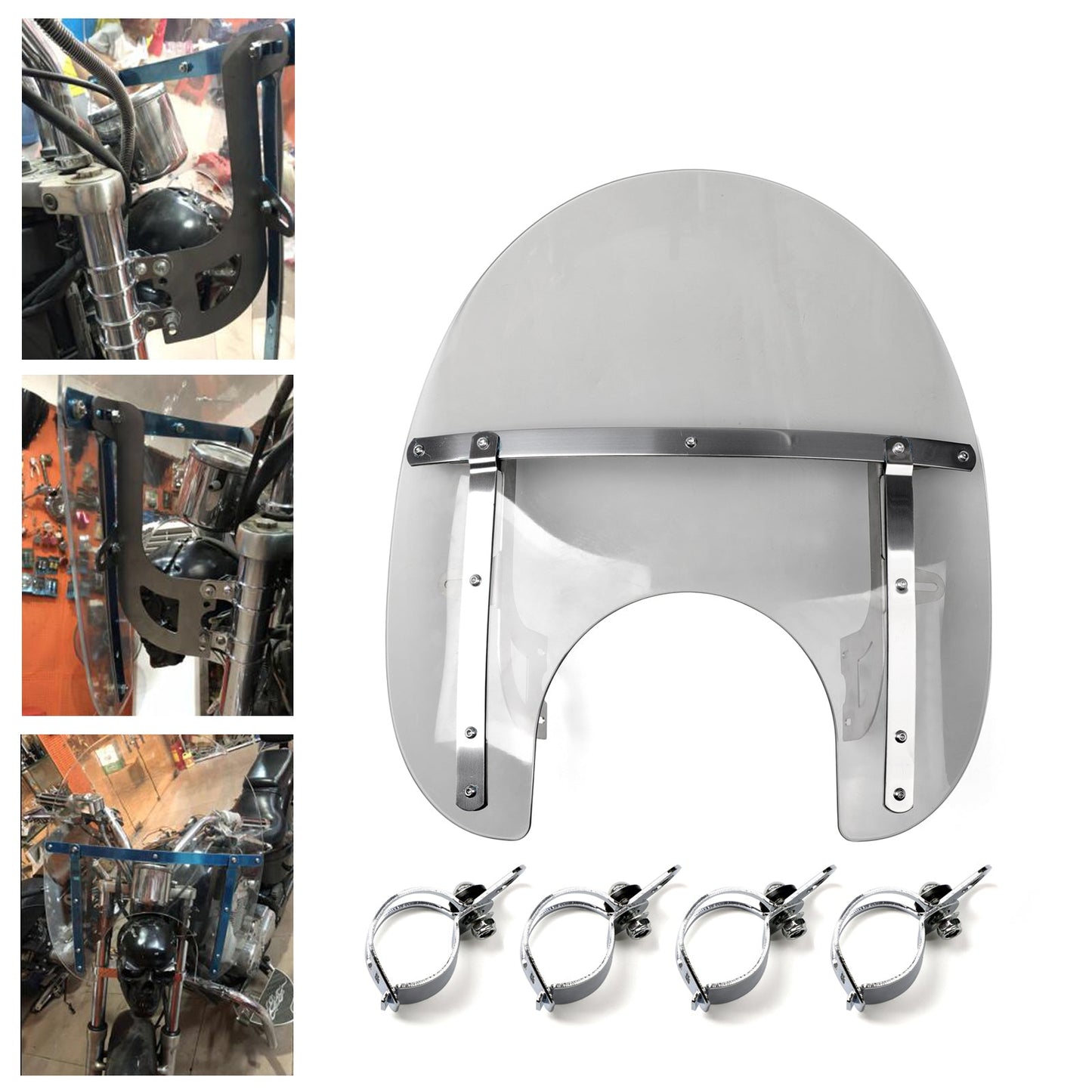 ABS Front Fork Windshield WindScreen For Honda Kawasaki Harley Suzuki Yamaha Generic