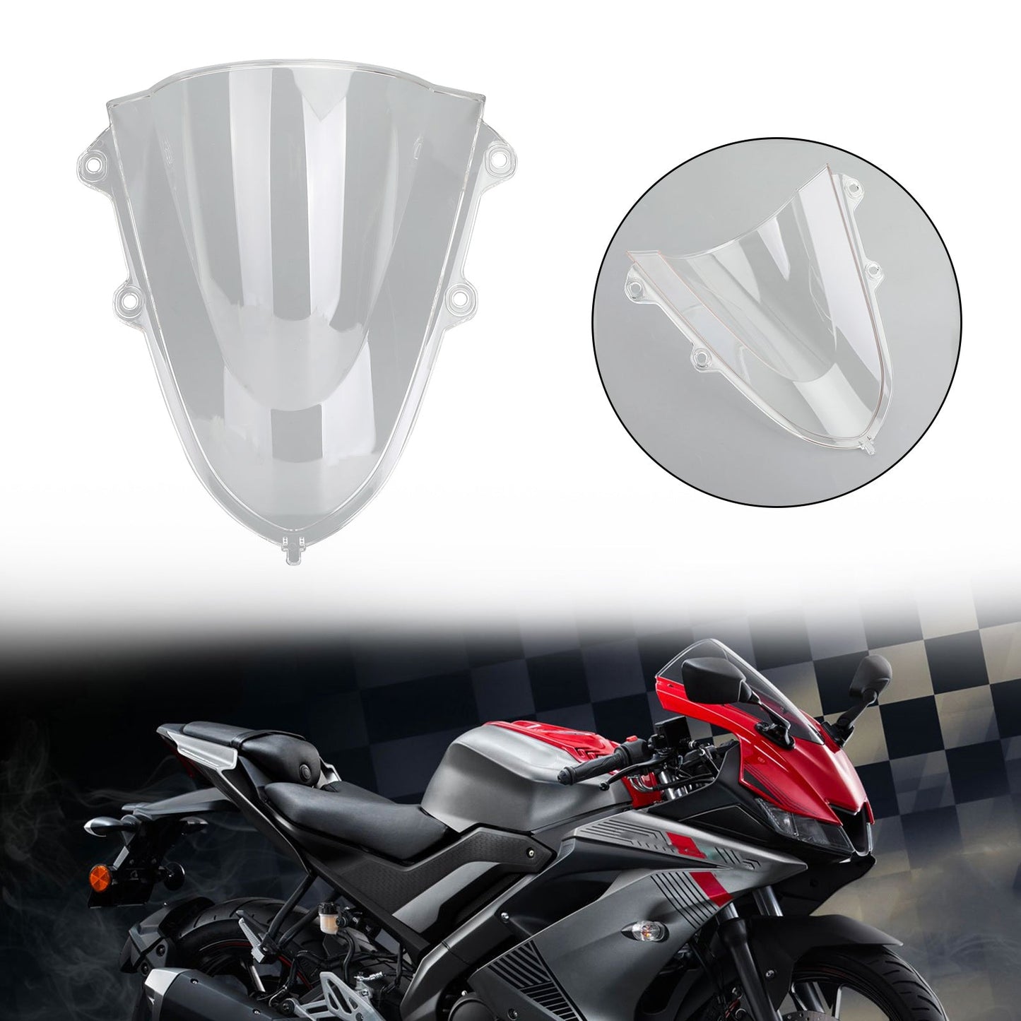 ABS Plastic Motorcycle Windshield WindScreen for Yamaha YZF R15 V3 2017-2020