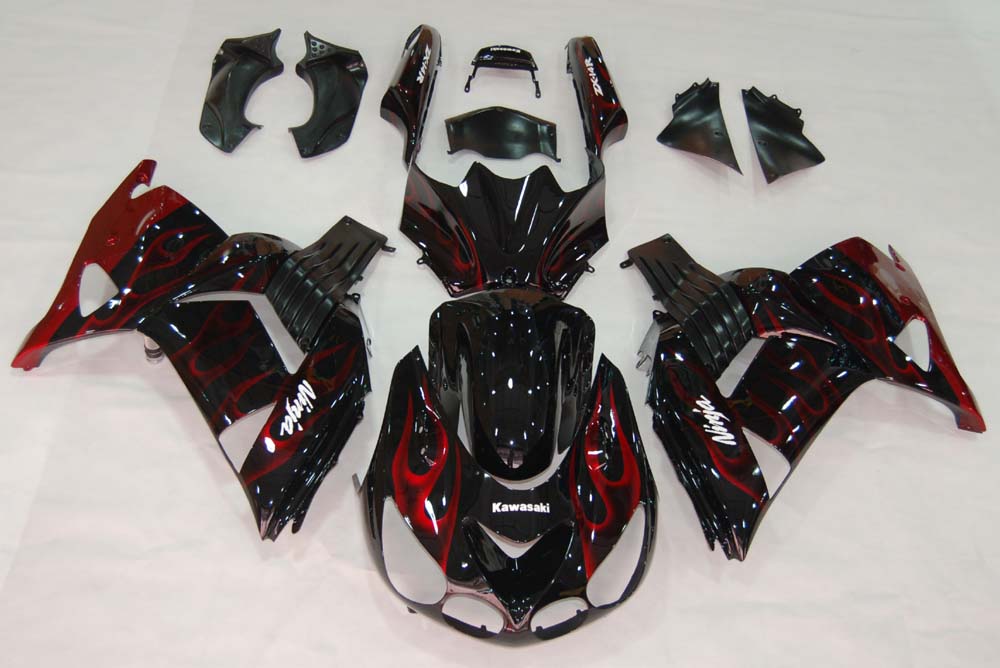 2006-2010 Kawasaki ZX14R Amotopart Fairings Black Ninja Racing
