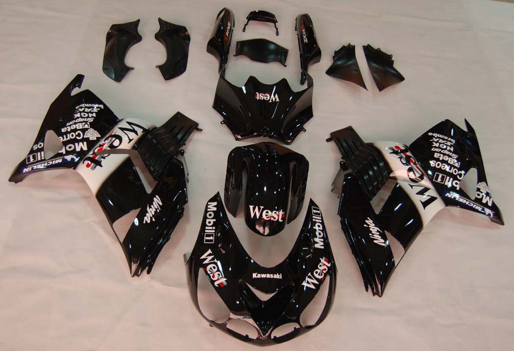 2006-2010 Kawasaki ZX14R Amotopart Fairings Black Ninja Racing