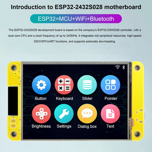 ESP32 Development Board WiFi Bluetooth 2.8" 240*320 Display Touch Screen LVGL