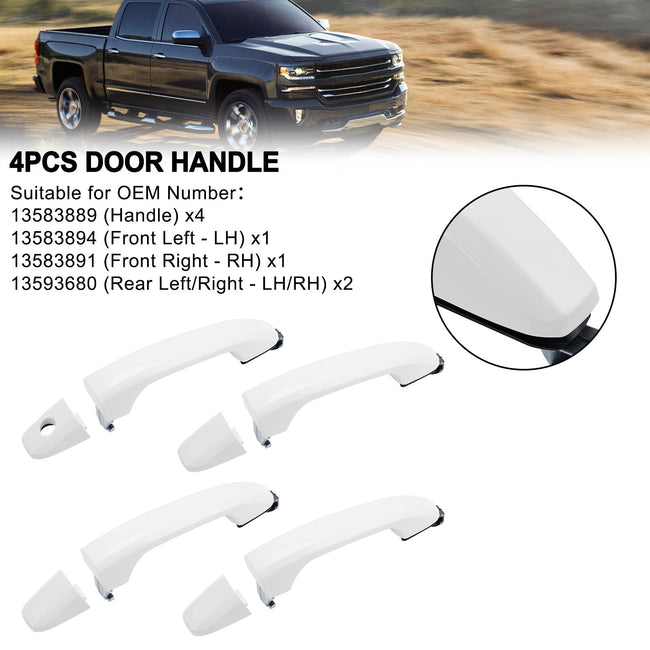 4PCS Exterior Door Handle For Silverado Sierra 2014-2018