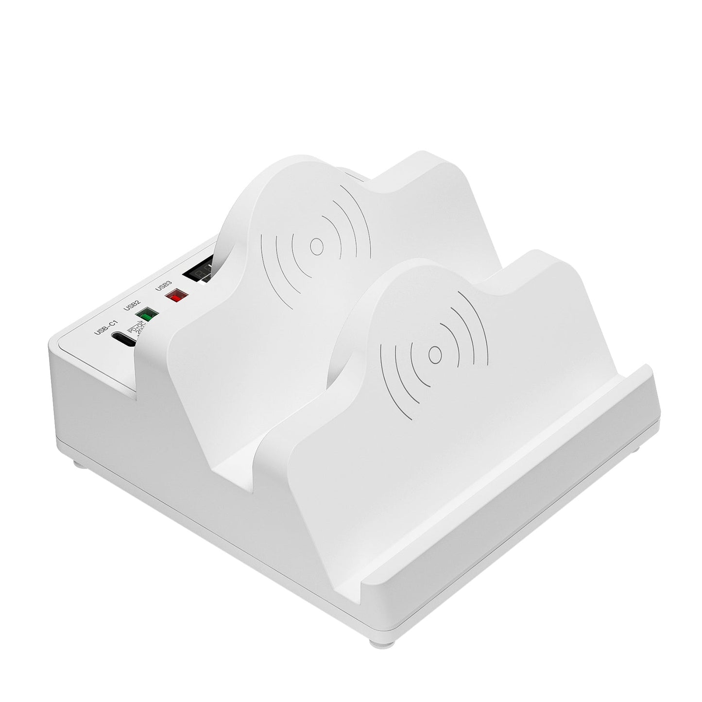 Dual Wireless Charging 15W 6 Port USB Charging Station Phone Holder UK Plug