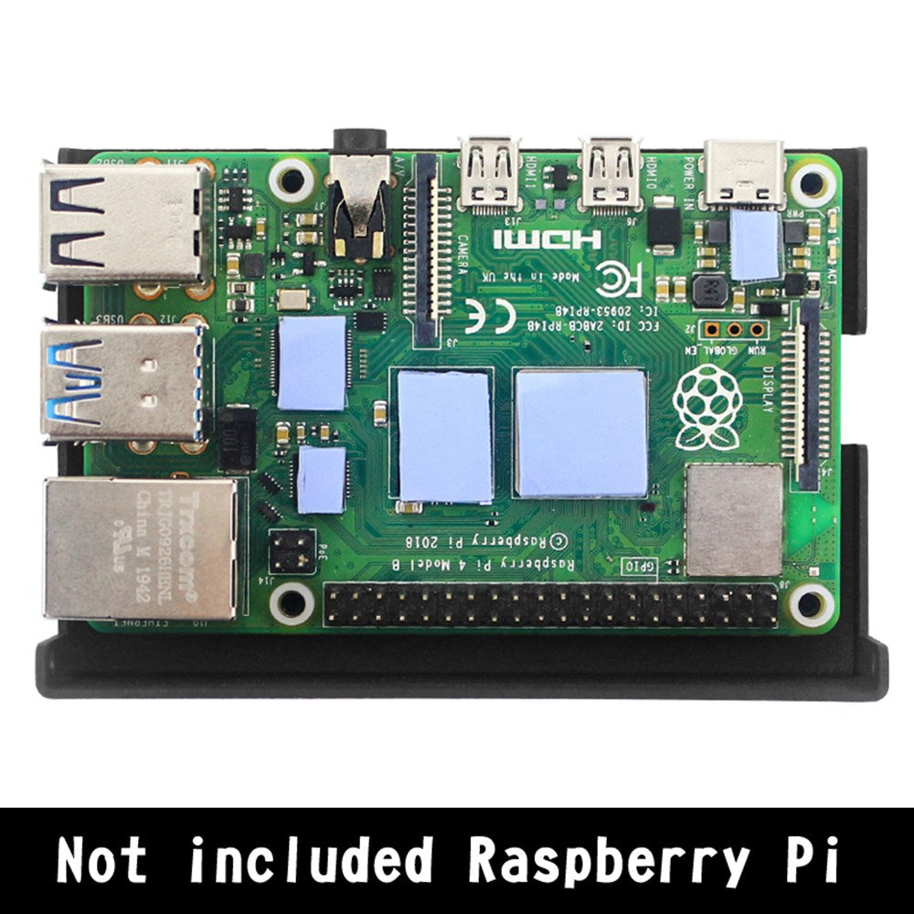 Aluminum Alloy 3.5 inch Display Case with Cooling Fan Fit for Raspberry Pi 4B