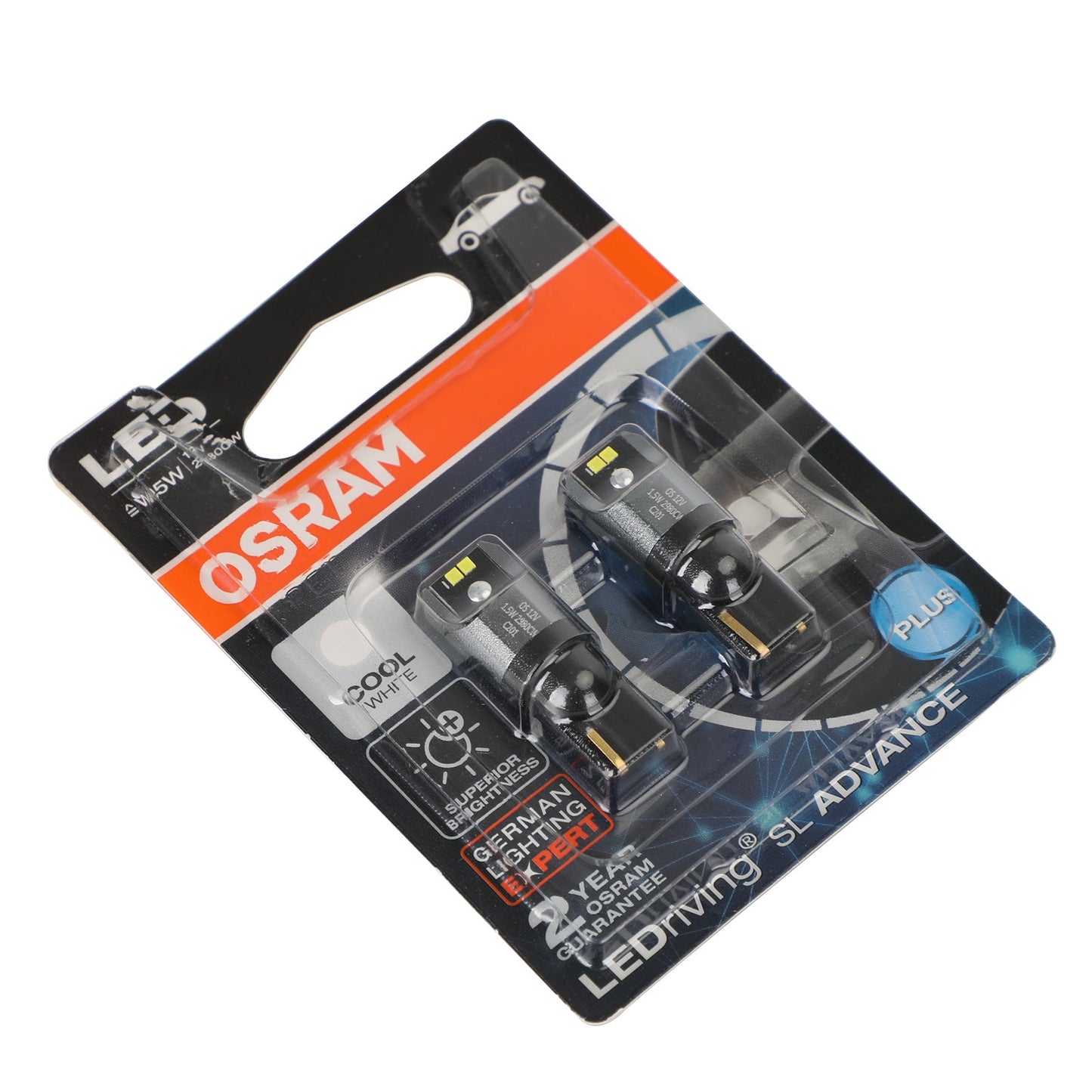 2x For OSRAM 2980CW Car Auxiliary Bulbs LED W5W 12V1.5W W2.1x9.5d