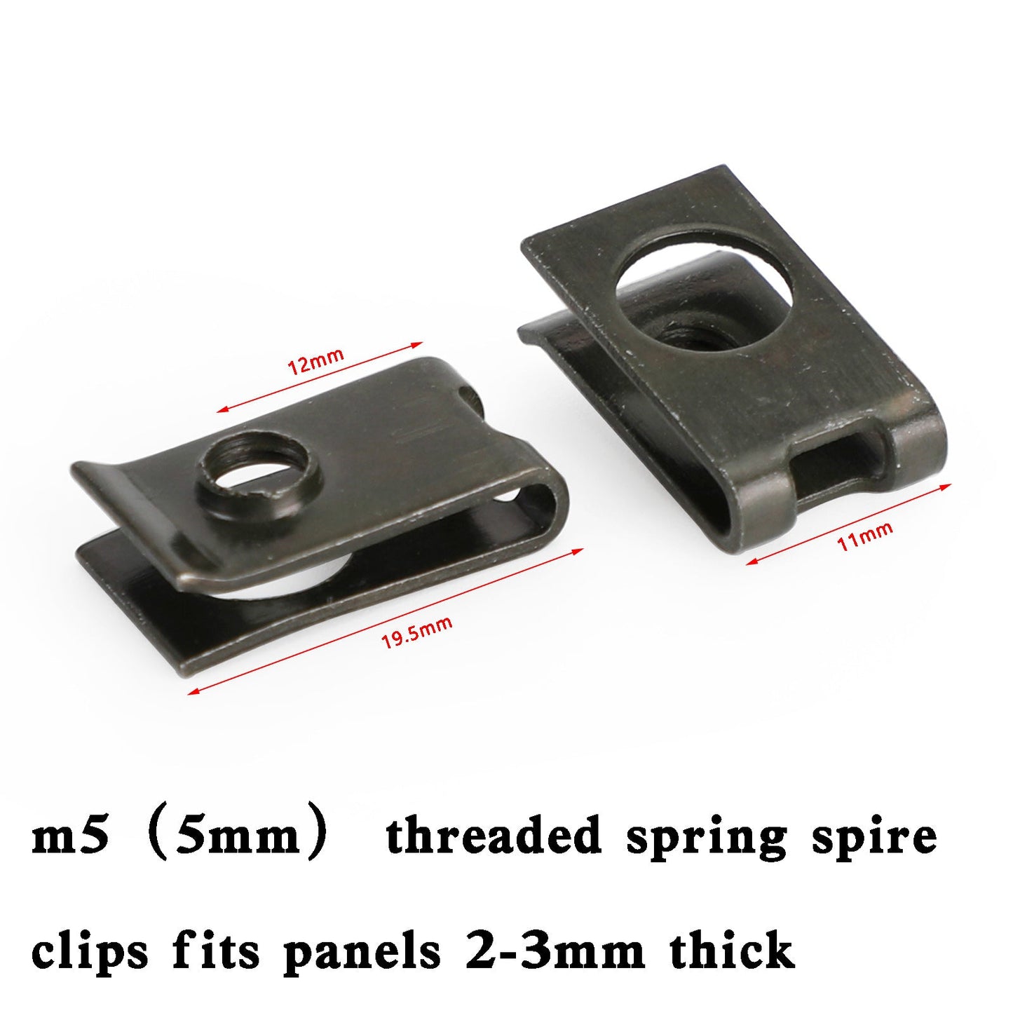 10x Small M5 5mm Motorcycle Fairing Spring Clips Speed Spire Nuts Clip U Nut