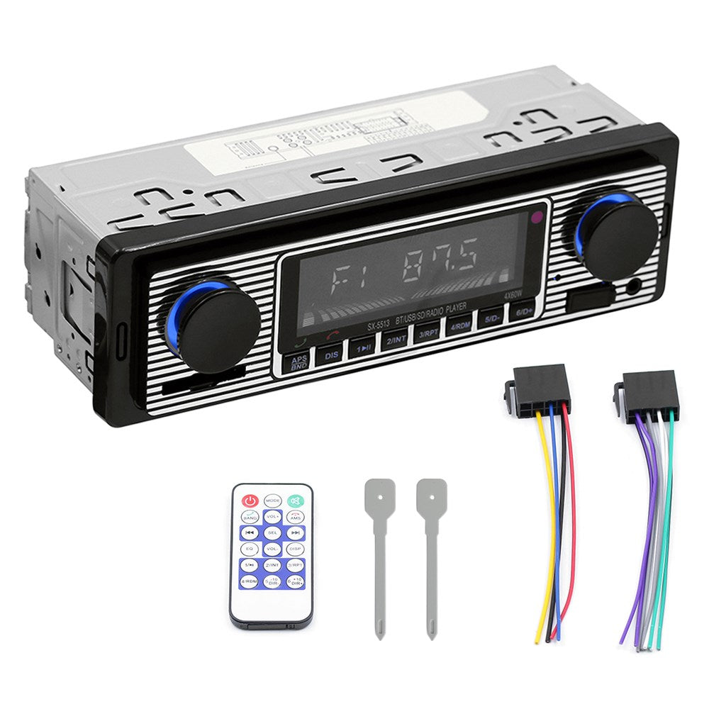 Vintage Car Radio Bluetooth MP3 Player AUX Classic Cars Stereo + Remote Control