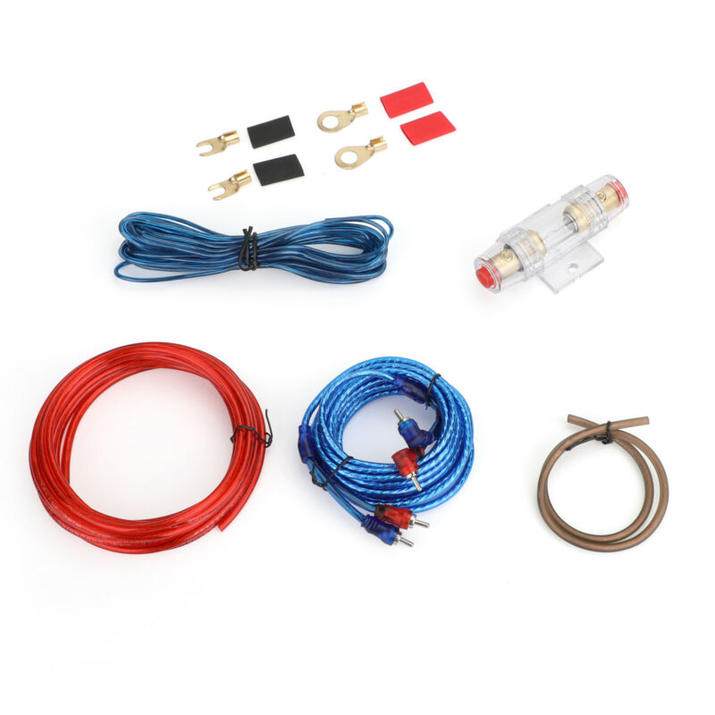 1500W Car Amplifier Wiring Kit Audio Subwoofer AMP RCA Power Cable AGU FUSE Set
