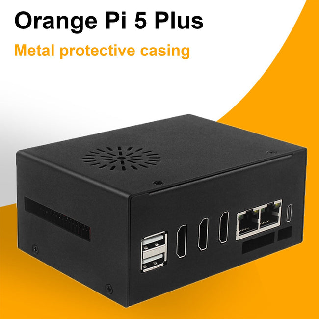 Orange pi 5 Plus metal cooling case with fan and external antenna WIFI
