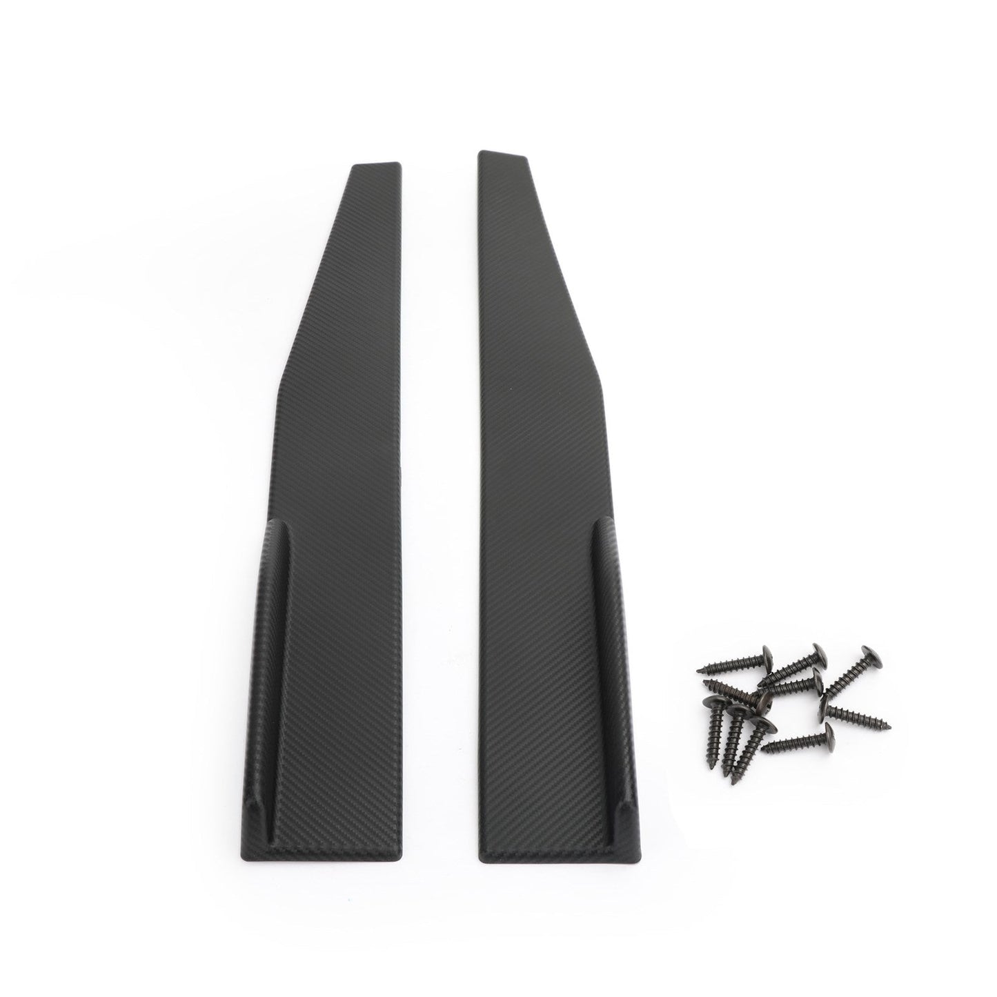 Pair 45cm Car Carbon Fiber Side Skirts Rocker Splitters Diffuser Winglet Wings