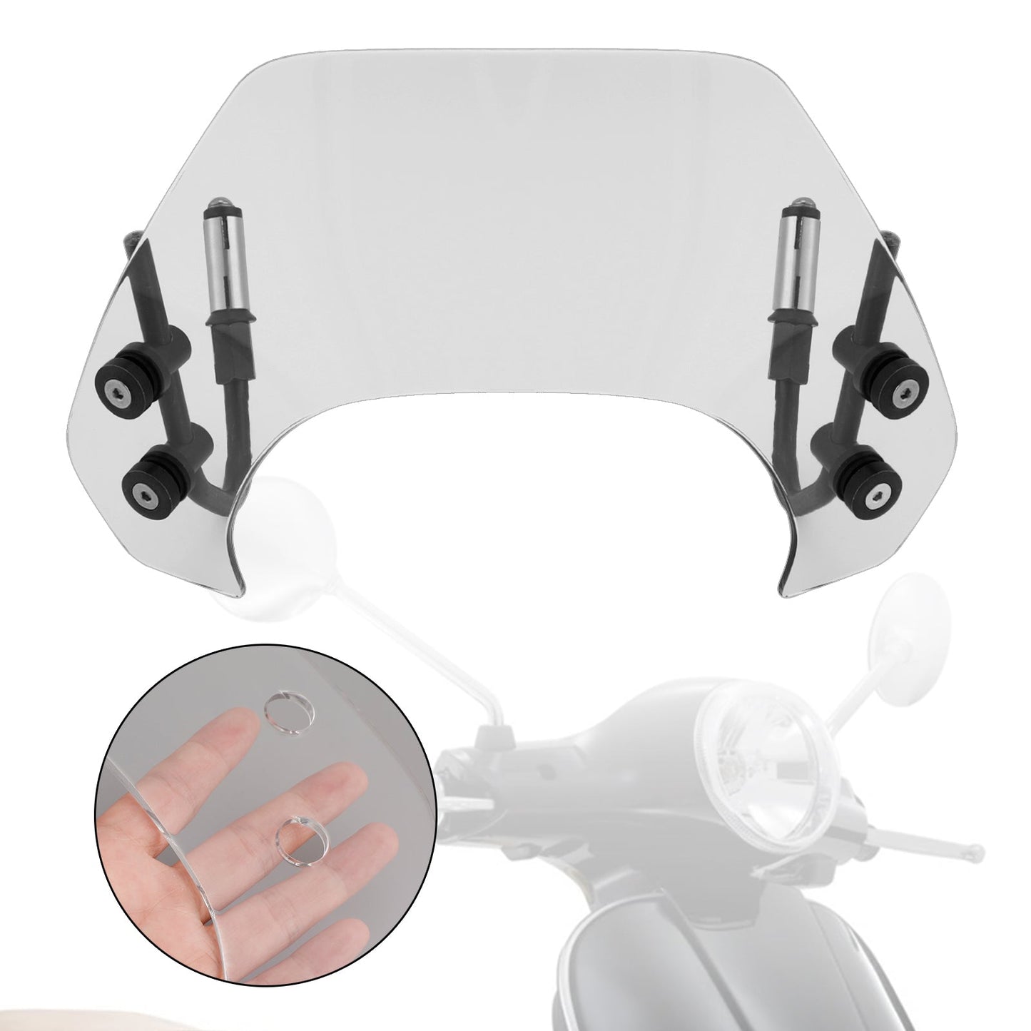 Short Motorcycle Windshield WindScreen fit for Vespa Sprint 150 2016-2021