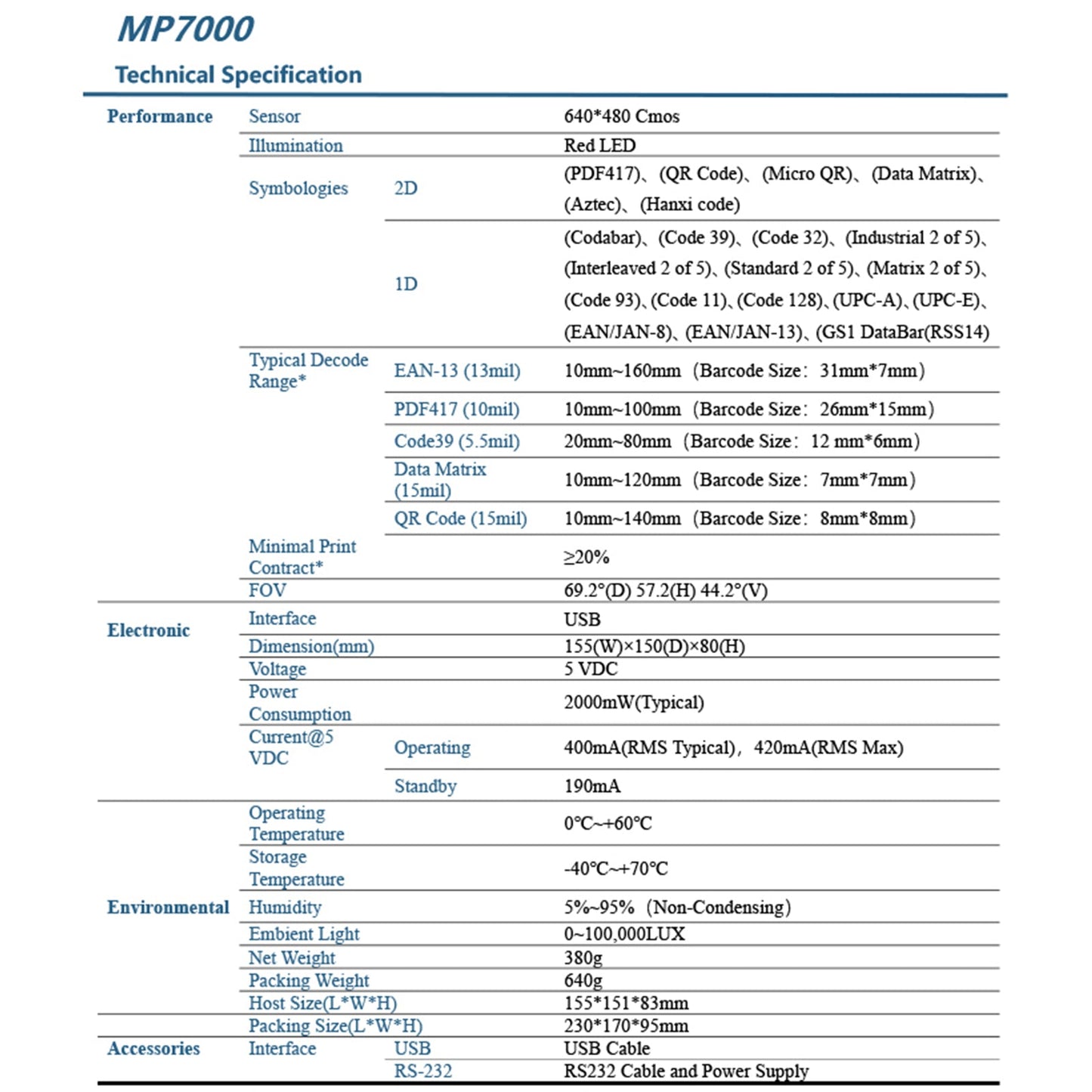 1D + 2D Desktop Barcode Scanner USB Wired Barcode Reader Auto Sensing Scanning