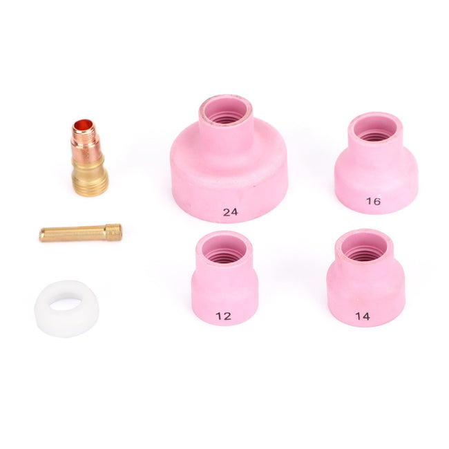 WP-17/18/26 7Pcs TIG Welding Torch Stubby Gas Lens Ceramic Cup Kit