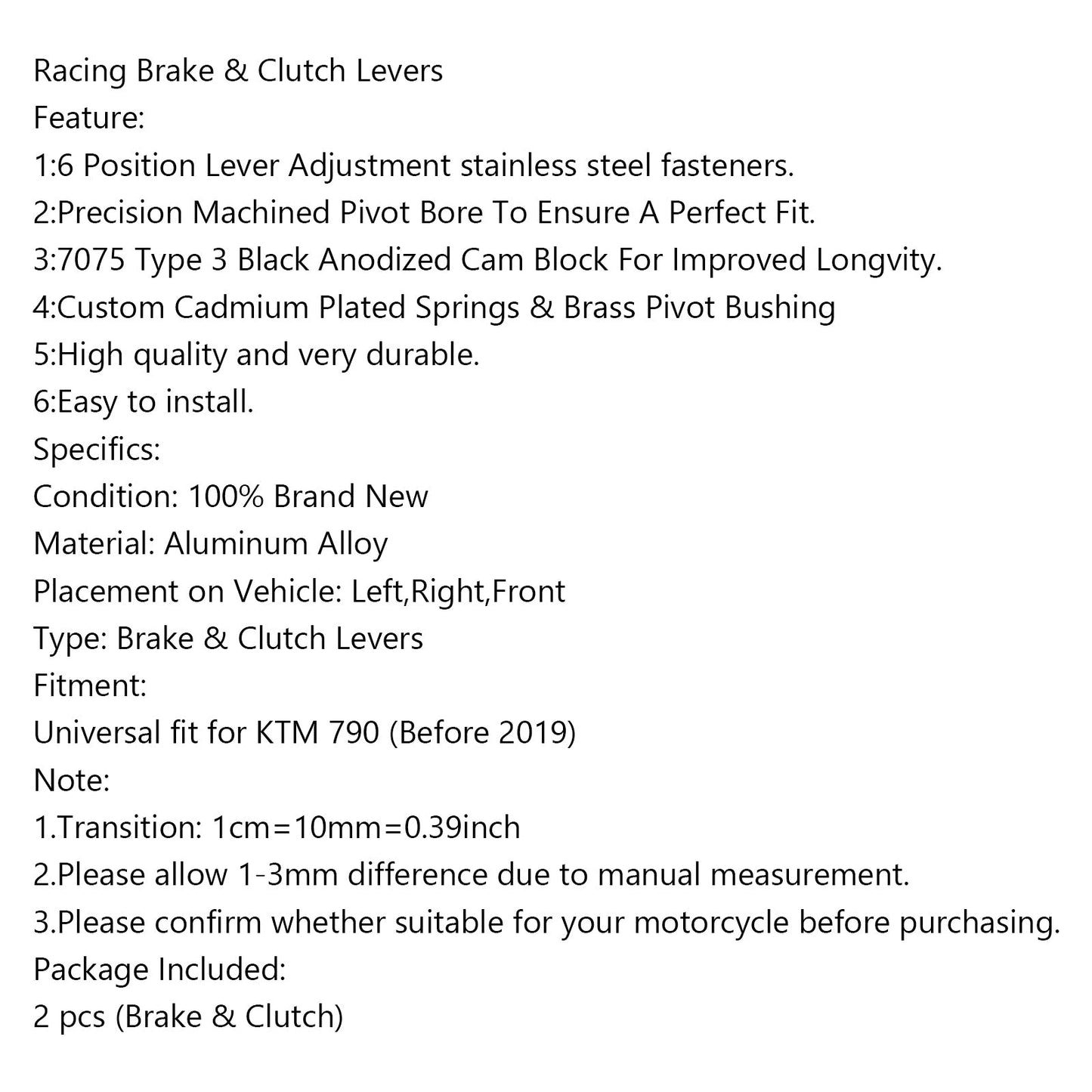 Long Clutch Brake Lever For KTM 790 Duke Before 2019 Silver Generic