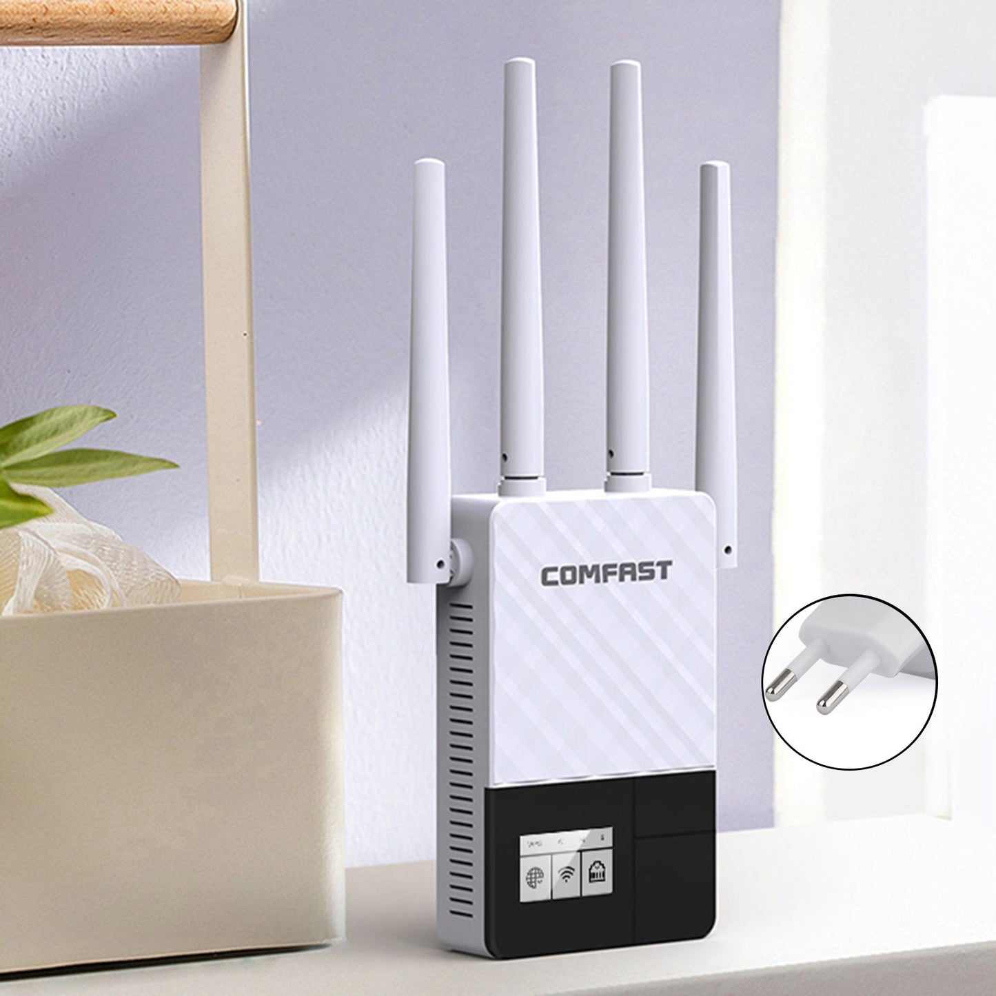 Dual Band 2.4G 5G WiFi Extender Signal Amplifier WiFi Booster 1200Mbps UK Plug