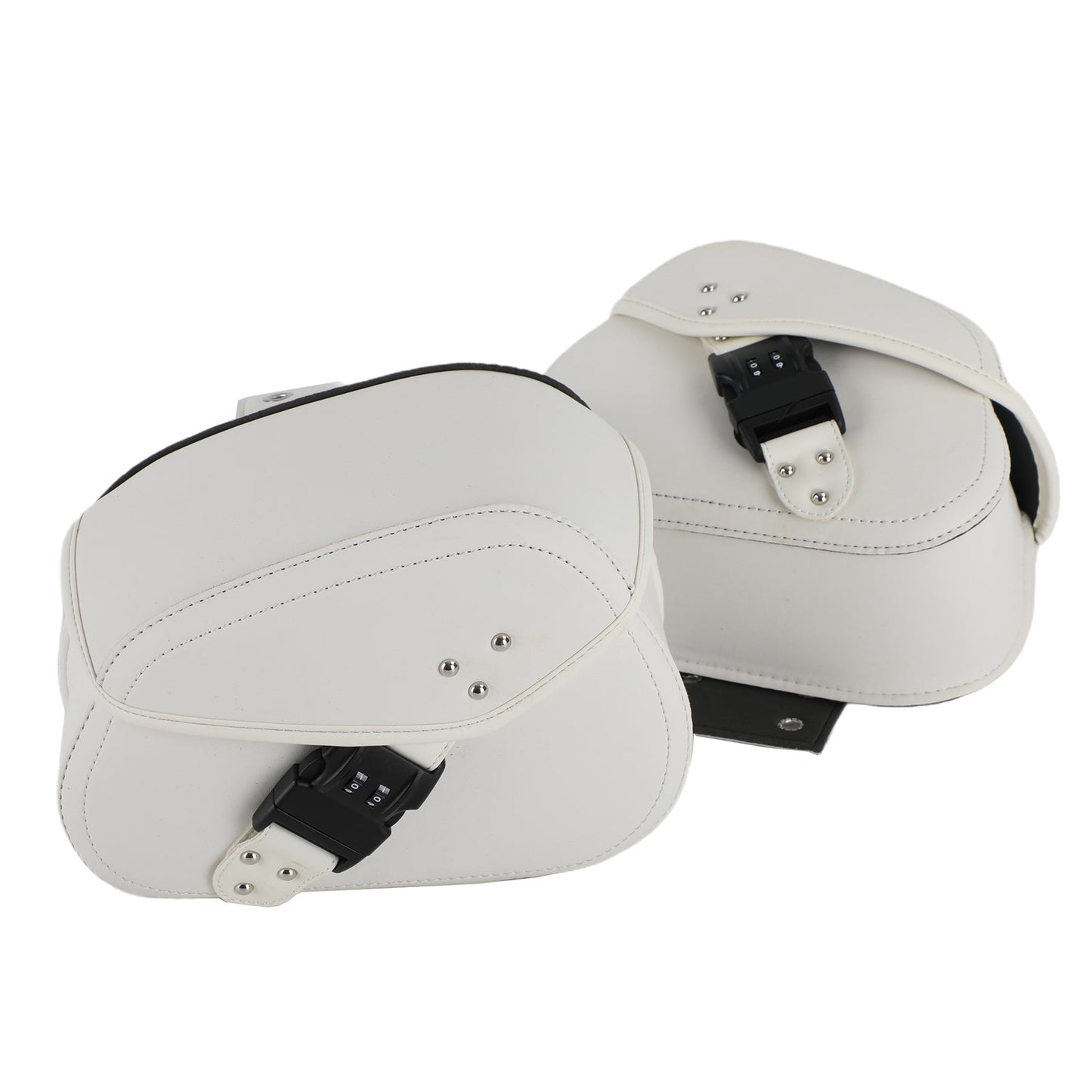 Pair Motorcycle Luggage Saddle Bikes Tool Side Hanging Bag Waterproof White